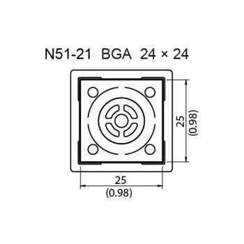 Hakko N51-21 BGA Nozzle 24mm x 24mm for FR810/FR811