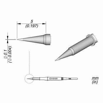 JBC C115101 Cartridge Tip Conical 0.1mm