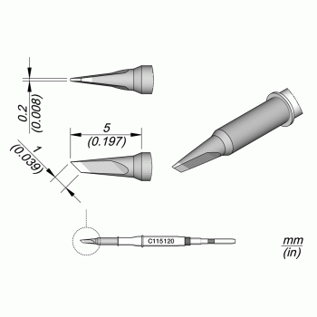 JBC C115120 Knife Tip 1x0.2mm