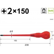 Vessel 1000V Insulated Screwdriver Phillips 2 x 150